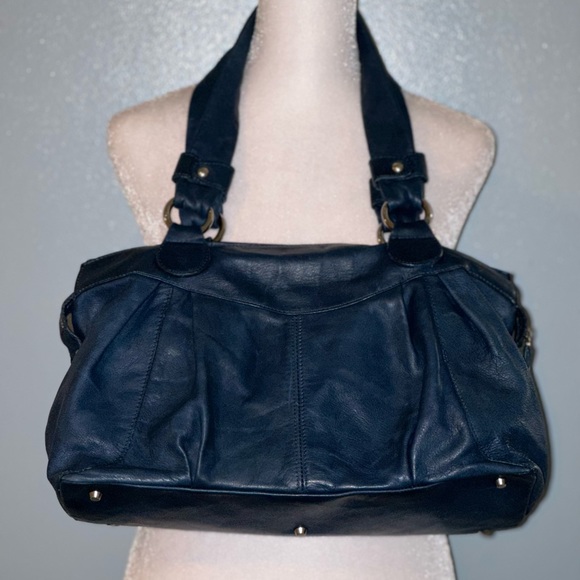 Valentina Italia Navy Blue Leather Purse - Picture 2 of 8